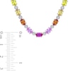 Thumbnail Image 4 of Oval Multi-Colour Lab-Created Sapphire Alternating Choker Necklace in Sterling Silver - 16"