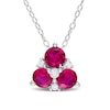 Thumbnail Image 1 of 4.5mm Lab-Created Ruby and White Lab-Created Sapphire Pendant in Sterling Silver