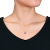 Thumbnail Image 2 of 4.5mm Lab-Created Ruby and White Lab-Created Sapphire Pendant in Sterling Silver