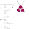 Thumbnail Image 3 of 4.5mm Lab-Created Ruby and White Lab-Created Sapphire Pendant in Sterling Silver