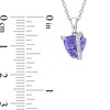 Thumbnail Image 3 of 8.0mm Trillion-Cut Tanzanite and 0.04 CT. T.W. Diamond Ribbon Pendant in Sterling Silver 