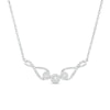 Thumbnail Image 0 of 0.13 CT. T.W. Multi-Diamond Infinity Loop Trio Necklace in Sterling Silver