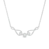 Thumbnail Image 1 of 0.13 CT. T.W. Multi-Diamond Infinity Loop Trio Necklace in Sterling Silver