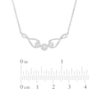 Thumbnail Image 3 of 0.13 CT. T.W. Multi-Diamond Infinity Loop Trio Necklace in Sterling Silver