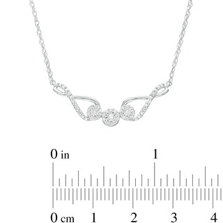 0.13 CT. T.W. Multi-Diamond Infinity Loop Trio Necklace in Sterling Silver