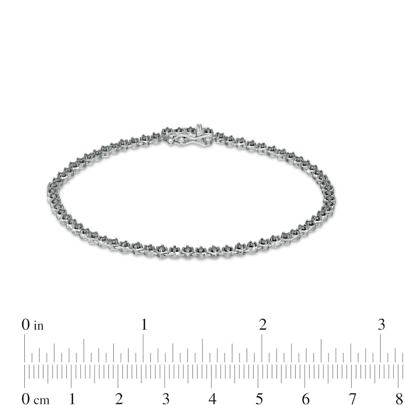 0.96 CT. T.W. Black Diamond Line Bracelet in Sterling Silver – 7.25"