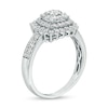 Thumbnail Image 2 of 1.00 CT. T.W. Cushion-Shaped Multi-Diamond Starburst Frame Ring in 10K White Gold