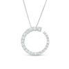 Thumbnail Image 0 of 1.00 CT. T.W. Certified Lab-Created Diamond Graduated Circle Outline Pendant in 14K White Gold (F/SI2)