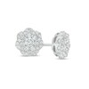 Thumbnail Image 1 of 0.50 CT. T.W. Multi-Diamond Flower Stud Earrings in 10K White Gold