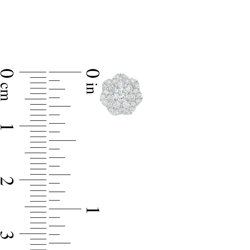 0.50 CT. T.W. Multi-Diamond Flower Stud Earrings in 10K White Gold