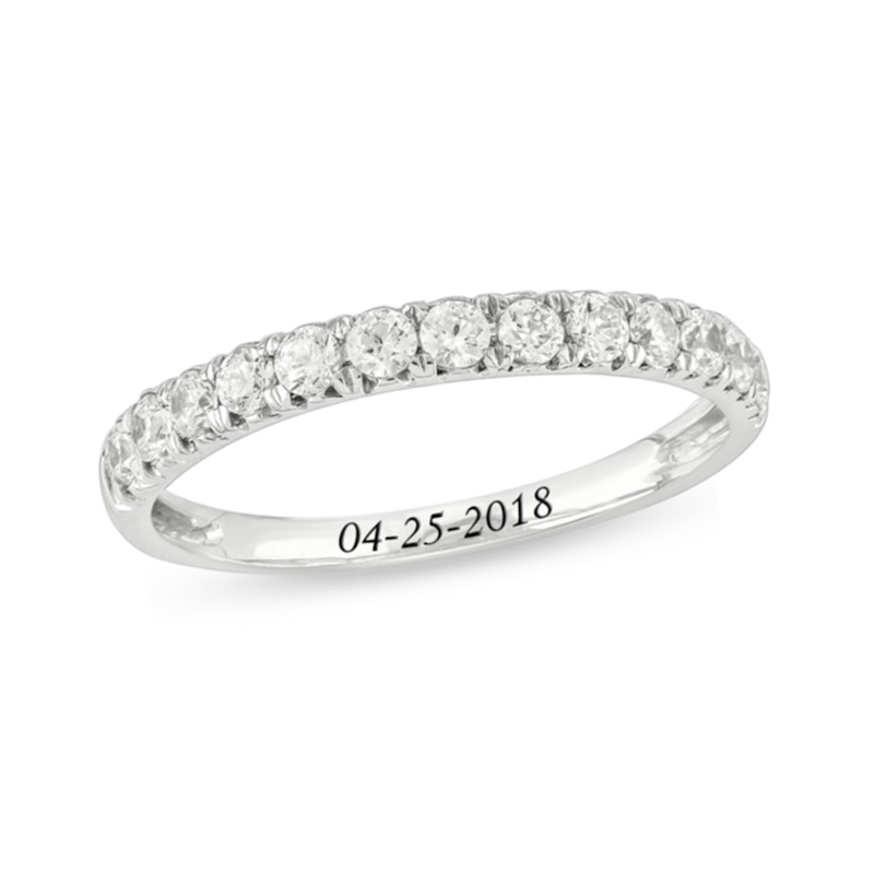 0.46 CT. T.W. Diamond Engravable Anniversary Band in Sterling Silver (1 Line)|Peoples Jewellers