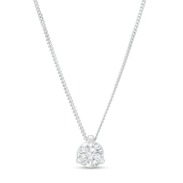 0.30 CT. Certified Canadian Diamond Solitaire Pendant in 14K White Gold (I/I2)