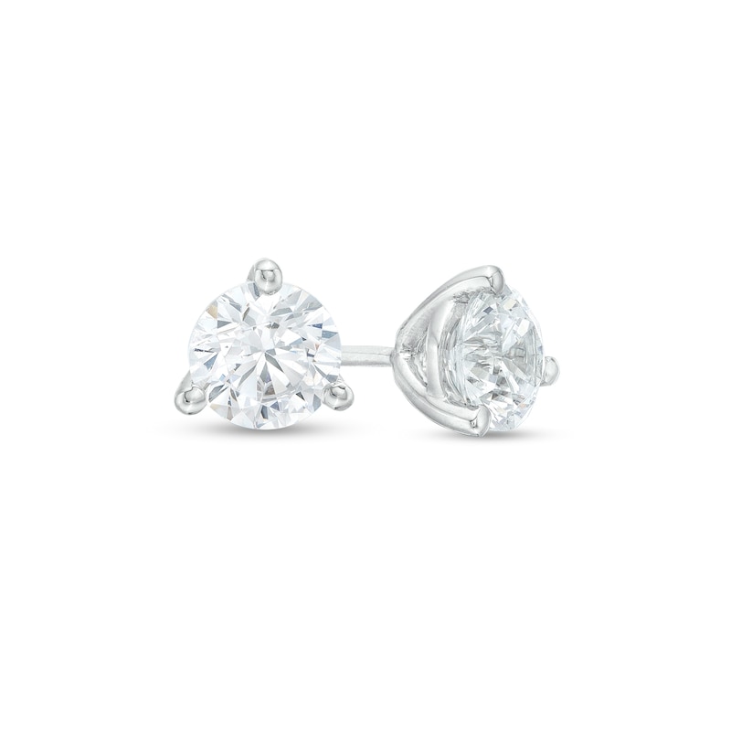 CT. T.W. Certified Canadian Diamond Solitaire Stud Earrings in 14K White Gold (I/I2)|Peoples Jewellers