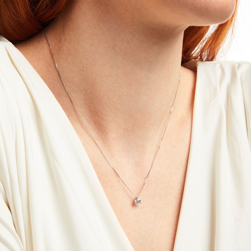 Main Image 2 of 0.50 CT. Certified Canadian Diamond Solitaire Pendant in 14K White Gold (I/I2)