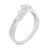 Thumbnail Image 1 of 0.16 CT. T.W. Diamond Crossover Split Shank Promise Ring in Sterling Silver