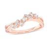 Thumbnail Image 1 of 0.16 CT. T.W. Diamond Crossover Split Shank Promise Ring in Sterling Silver with Rose-Tone Flash Plate