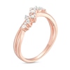 Thumbnail Image 2 of 0.16 CT. T.W. Diamond Crossover Split Shank Promise Ring in Sterling Silver with Rose-Tone Flash Plate