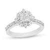 Thumbnail Image 1 of Enchanted Disney Elsa 0.58 CT. T.W. Quad Princess-Cut Diamond Frame Snowflake Engagement Ring in 14K White Gold