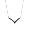 Thumbnail Image 0 of 0.50 CT. T.W. Black Diamond Chevron Necklace in Sterling Silver – 18.75"