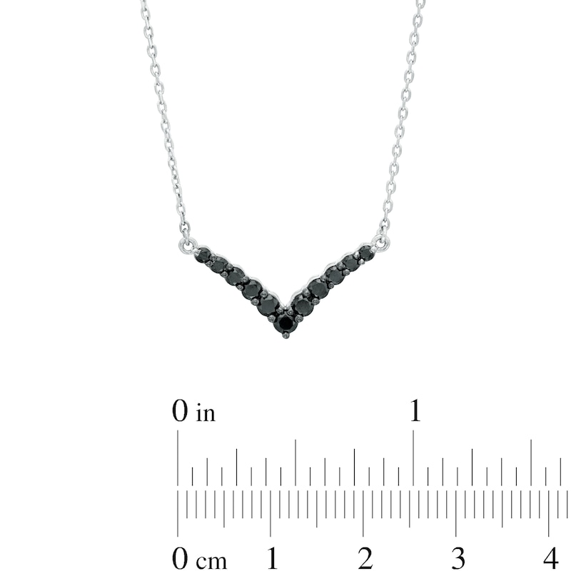 0.50 CT. T.W. Black Diamond Chevron Necklace in Sterling Silver – 18.75"