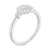 Thumbnail Image 2 of 0.21 CT. T.W. Diamond Flower Frame Promise Ring in Sterling Silver