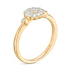 Thumbnail Image 1 of 0.21 CT. T.W. Multi-Diamond Flower Promise Ring in Sterling Silver with Yellow Flash Plate