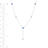 Vera Wang Love Collection Blue Sapphire and 0.18 CT. T.W. Diamond Station "Y" Necklace in 10K White Gold - 19"