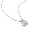 Thumbnail Image 4 of 5.0mm Cushion-Cut Aquamarine and 0.29 CT. T.W. Diamond Frame Pendant and Drop Earrings Set in 10K White Gold - 17"