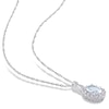 Thumbnail Image 4 of Oval Aquamarine, White Topaz, and 0.065 CT. T.W. Diamond Frame Pendant and Drop Earrings Set in 14K White Gold - 17"