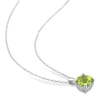 Thumbnail Image 4 of 7.0mm Peridot Solitaire Pendant and Stud Earrings Set in Sterling Silver