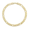 Thumbnail Image 3 of 14.5mm Figaro Chain Necklace in Sterling Silver with Gold-Tone Flash Plate - 24"