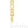 Thumbnail Image 4 of 14.5mm Figaro Chain Necklace in Sterling Silver with Gold-Tone Flash Plate - 24"