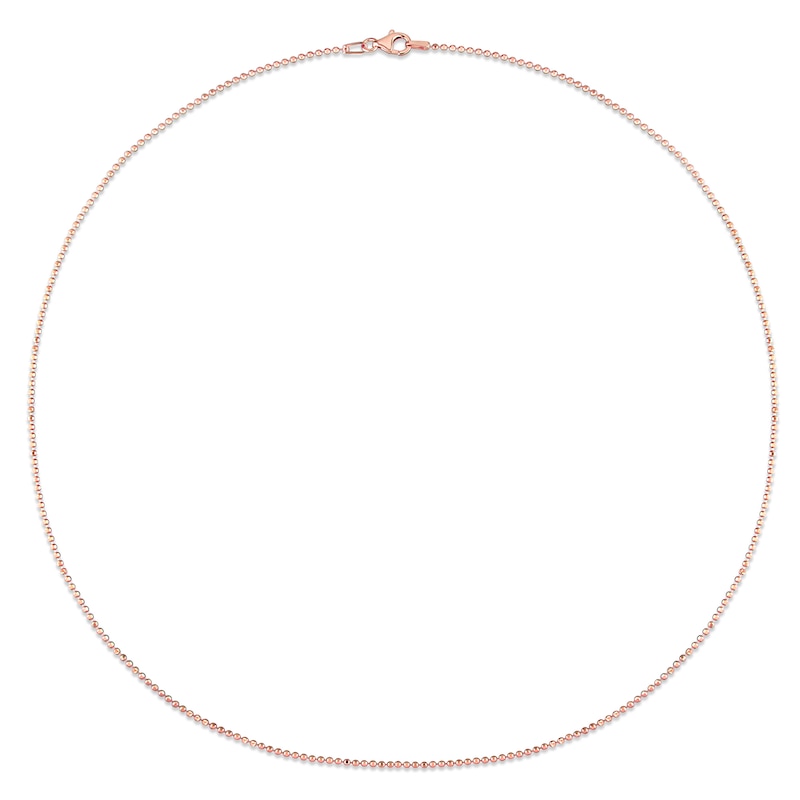 1.5mm Bead Chain Necklace in Sterling Silver with Rose Gold Flash Plate - 20"