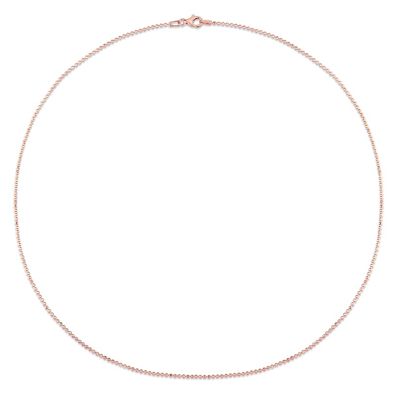 Main Image 3 of 1.5mm Bead Chain Necklace in Sterling Silver with Rose-Tone Flash Plate - 20"