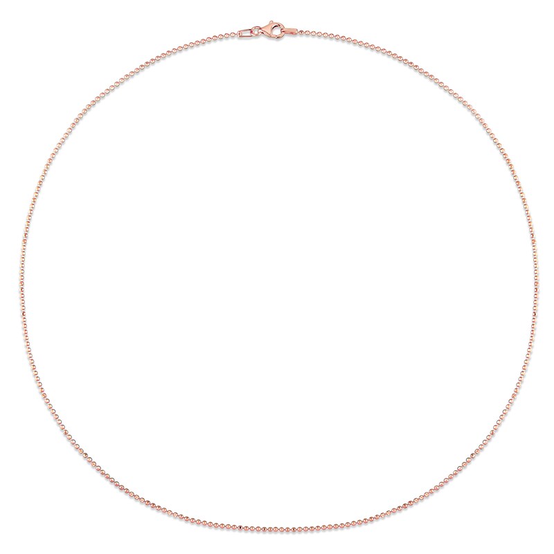 1.5mm Bead Chain Necklace in Sterling Silver with Rose-Tone Flash Plate - 20"