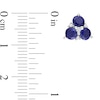 Thumbnail Image 3 of 4.0mm Blue and White Lab-Created Sapphire Stud Earrings in Sterling Silver