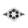 Thumbnail Image 3 of 1.25 CT. T.W. Black and White Diamond Double Frame Split Shank Engagement Ring in 10K White Gold