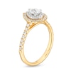 Thumbnail Image 3 of 0.83 CT. T.W. Certified Pear-Shaped Double Frame Engagement Ring in 14K Two-Tone Gold (F/SI2)