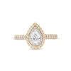 Thumbnail Image 4 of 0.83 CT. T.W. Certified Pear-Shaped Double Frame Engagement Ring in 14K Two-Tone Gold (F/SI2)