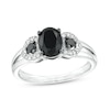 Thumbnail Image 0 of 1.45 CT. T.W. Oval Black and White Diamond Engagement Ring in 10K White Gold