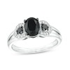Thumbnail Image 1 of 1.45 CT. T.W. Oval Black and White Diamond Engagement Ring in 10K White Gold