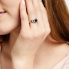Thumbnail Image 2 of 1.45 CT. T.W. Oval Black and White Diamond Engagement Ring in 10K White Gold