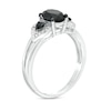 Thumbnail Image 2 of 1.45 CT. T.W. Oval Black and White Diamond Engagement Ring in 10K White Gold