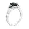 Thumbnail Image 3 of 1.45 CT. T.W. Oval Black and White Diamond Engagement Ring in 10K White Gold