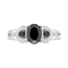 Thumbnail Image 4 of 1.45 CT. T.W. Oval Black and White Diamond Engagement Ring in 10K White Gold