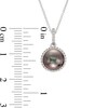 Thumbnail Image 2 of Black Cultured Tahitian Pearl and Diamond Accent Frame Pendant in 14K White Gold