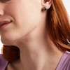 Thumbnail Image 2 of Black Tahitian Cultured Pearl and 0.25 CT. T.W. Diamond Frame Stud Earrings in 14K White Gold