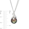 Thumbnail Image 3 of Baroque Black Tahitian Cultured Pearl and White Topaz Flame Pendant and Drop Earrings Set in Sterling Silver-20"
