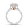 Thumbnail Image 2 of Enchanted Disney Belle 0.95 CT. T.W. Quad Princess-Cut Diamond Scallop Frame Engagement Ring in 14K Two-Tone Gold