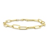 Thumbnail Image 1 of 6.0mm Paper Clip Chain Anklet in Sterling Silver in Gold-Tone Flash Plate - 9&quot;